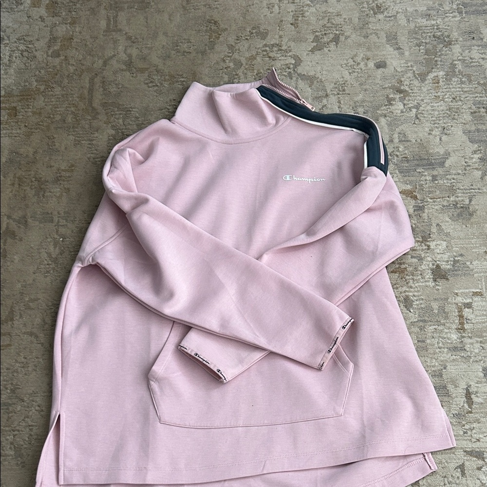 Champion Women's Light Pink Cowl Neck Sweatshirt